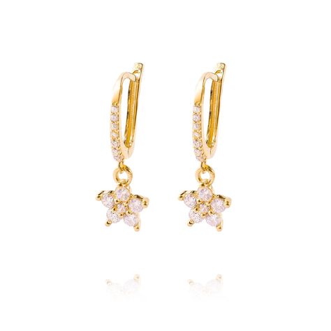 Aros de Oro 18kt Modelo Flor-0