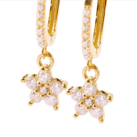 Aros de Oro 18kt Modelo Flor-1
