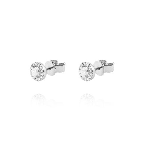 Aros de Oro 18kt con Diamantes de 2x28 Pts Totales Con 10 Pts SI/H-1