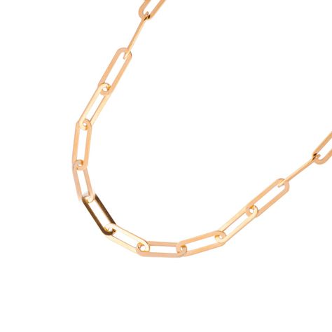 Collares de Oro 18kt Modelo Eslabón Grande y Pelotitas-2
