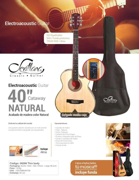 GUITARRA ELECTRO ACUSTICA 40C\F-1