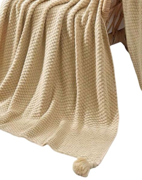 Manta de Lujo con Pompones, Ideal para Sofá o Cama D5-0