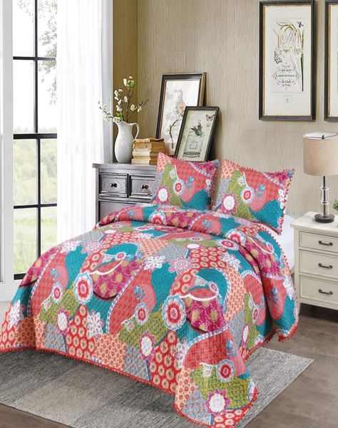 Cubrecama Ligero De Verano Con Pompones - Elegantes 2P *12-1