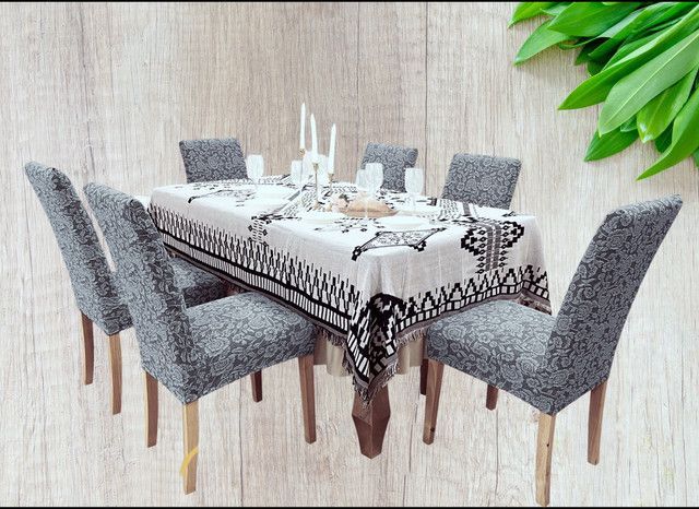 PACK DE 6 FUNDAS CUBRE SILLAS DE COMEDOR FLORES CELESTE-1