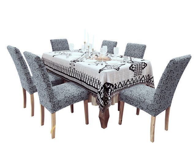PACK DE 6 FUNDAS CUBRE SILLAS DE COMEDOR FLORES CELESTE-2