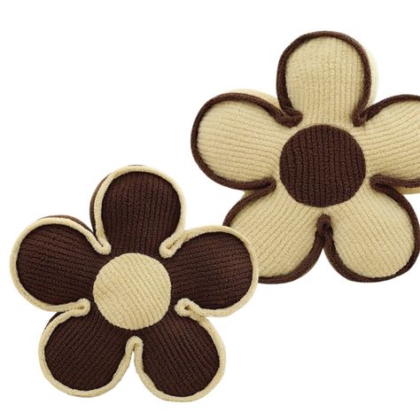 SET DE 4 COJINES DISEÑO FLOR COLOR BEIGE/CAFÉ-1