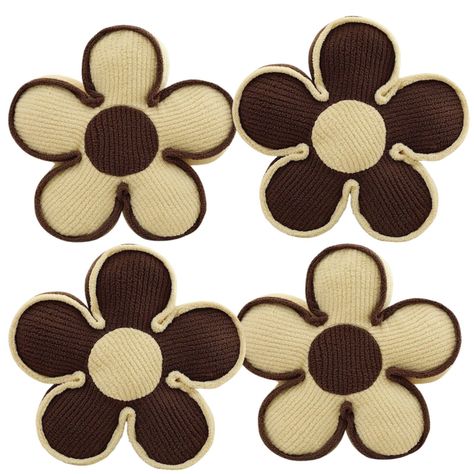 SET DE 4 COJINES DISEÑO FLOR COLOR BEIGE/CAFÉ-2
