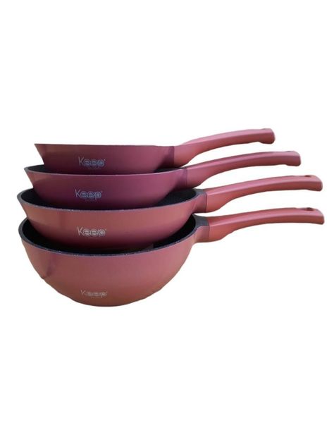Set de 3 Sartenes Rosa + Wok Keep Cocina-0