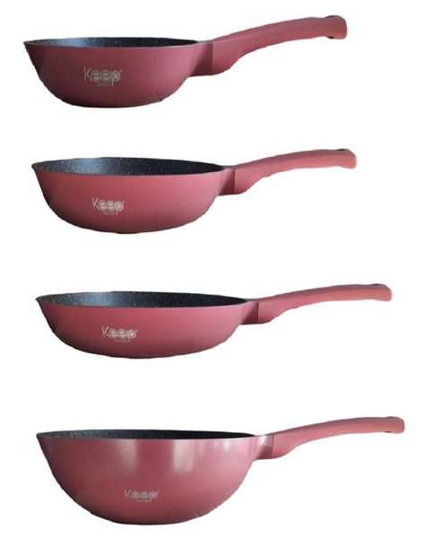 Set de 3 Sartenes Rosa + Wok Keep Cocina-4