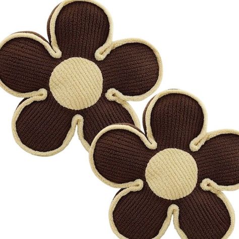 SET DE 2 COJINES DISEÑO FLOR COLOR CAFÉ-2