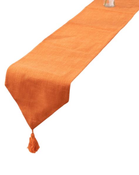 CAMINO DE MESA DE LINO 33 X 180cm Naranja-0