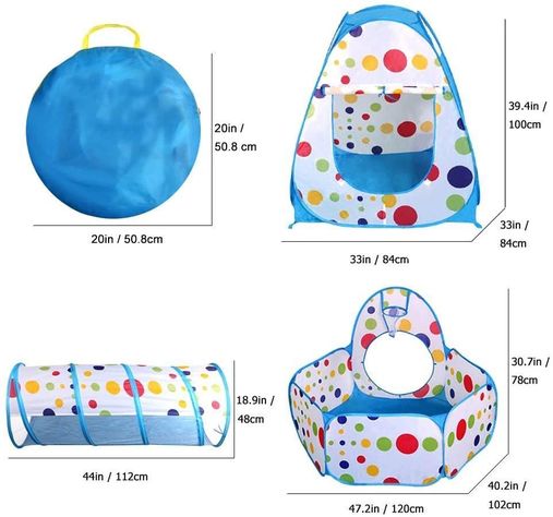 CARPA TUNEL PLEGABLE PARA NIÑOS AZUL-1