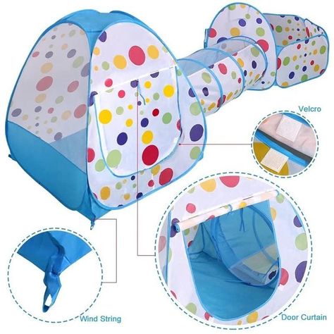 CARPA TUNEL PLEGABLE PARA NIÑOS AZUL-3