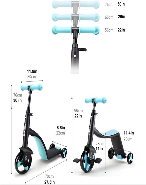 Scooter 3 en 1 NIÑO Y NIÑA  22n1-1