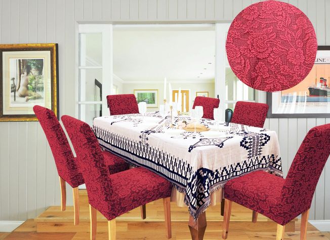 PACK DE 6 FUNDAS CUBRE SILLAS DE COMEDOR FLORES BURDEO-0