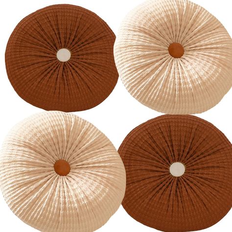 SET DE 4 COJINES DISEÑO BOTON COLOR BEIGE/CAFÉ-2