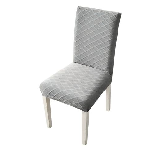 PACK DE 6 FUNDAS CUBRE SILLAS DE COMEDOR  GRIS CLARO-1