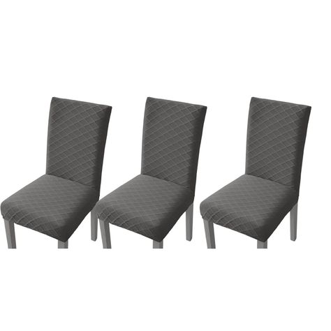 PACK DE 6 FUNDAS CUBRE SILLAS DE COMEDOR  GRIS OSCURO-2
