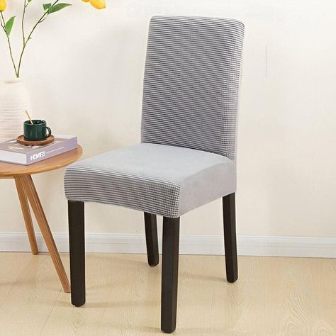 PACK DE 6 FUNDAS CUBRE SILLAS DE COMEDOR CUADRILLE GRIS CLARO-0