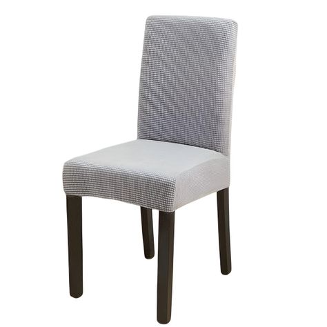 PACK DE 6 FUNDAS CUBRE SILLAS DE COMEDOR CUADRILLE GRIS CLARO-2