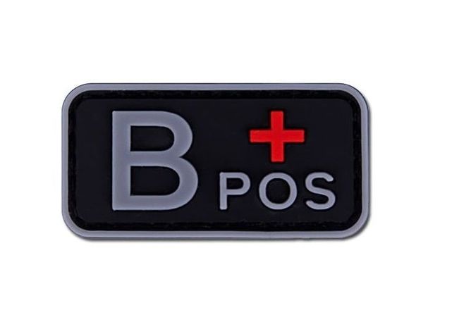 PARCHE MINI B+ NEGRO C/ROJO (PVC)-0