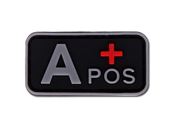 PARCHE MINI A+ NEGRO C/ROJO (PVC)-0