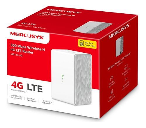 Router Inalámbrico 4g Lte De 300 Mbps Mercusys Mb110-4g-0