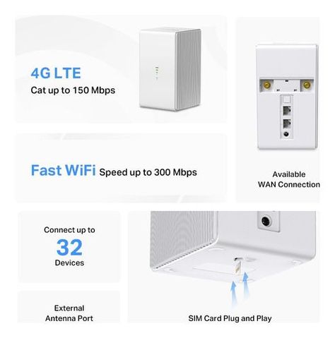 Router Inalámbrico 4g Lte De 300 Mbps Mercusys Mb110-4g-3