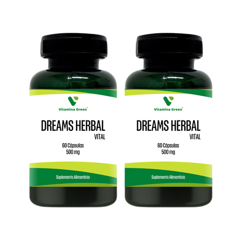 2 X DREAMS HERBAL 500MG 60 CAPSULAS VITAMINA GREEN-0