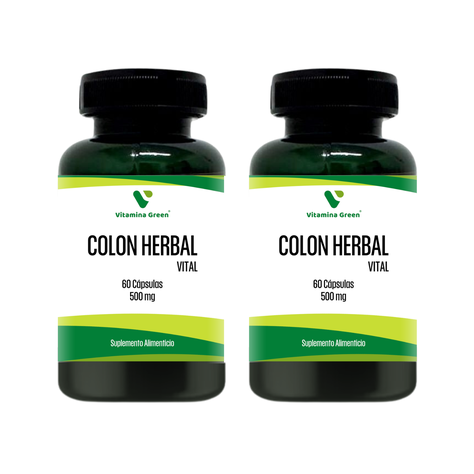 2 X COLON HERBAL 500MG 60 CAPSULAS VITAMINA GREEN-0