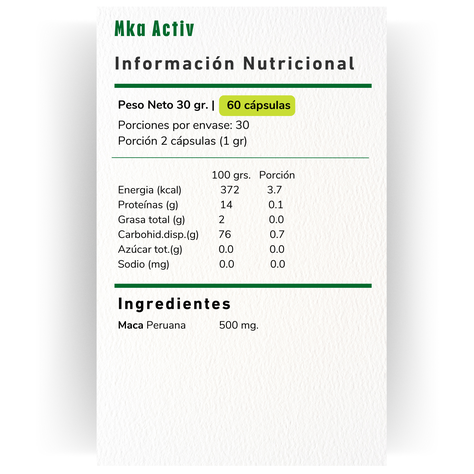 2 X MACA 500MG 60 CAPSULAS VITAMINA GREEN-1