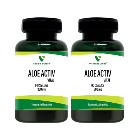 2 X ALOE VERA 300MG 60 CAPSULAS VITAMINA GREEN-0