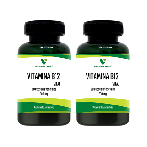 2 X VITAMINA B12 300MG 90 CAPSULAS VEGETALES VITAMINA GREEN-0