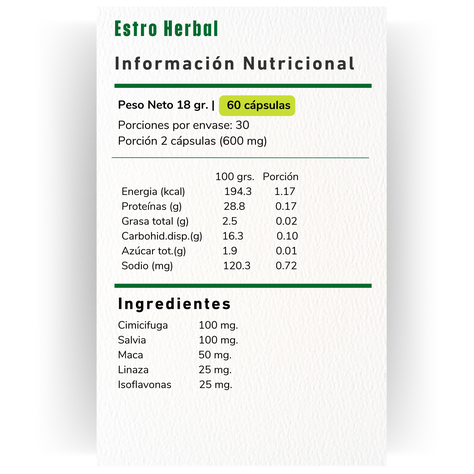 2 X ESTRO HERBAL 300MG 60 CAPSULAS VITAMINA GREEN-1