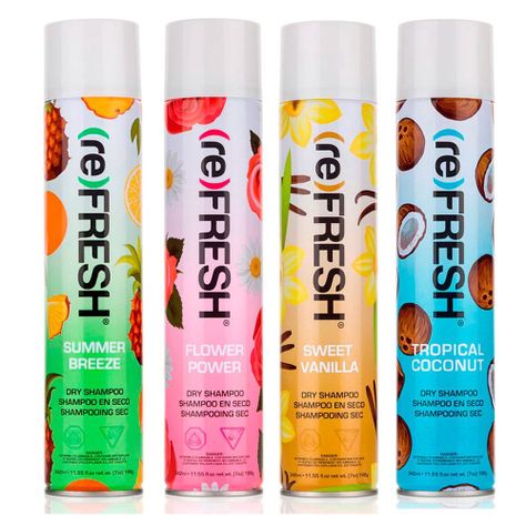 Kit 4 Aromas Shampoo Seco Sin Enjuague Refresh 342ml Cvl-0