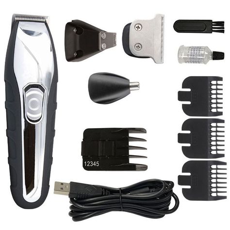 Desvelladora cortadora pelo  4 en 1 Barbasol USB barba nariz-0
