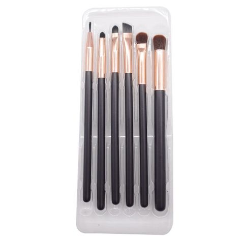 Set de 6 brochas o pinceles de maquillaje para rostro y ojos-3