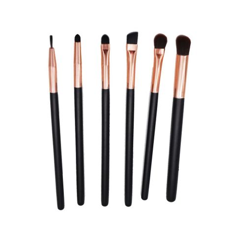 Set de 6 brochas o pinceles de maquillaje para rostro y ojos-2