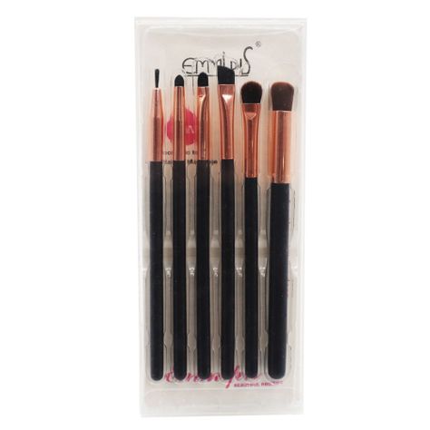 Set de 6 brochas o pinceles de maquillaje para rostro y ojos-1