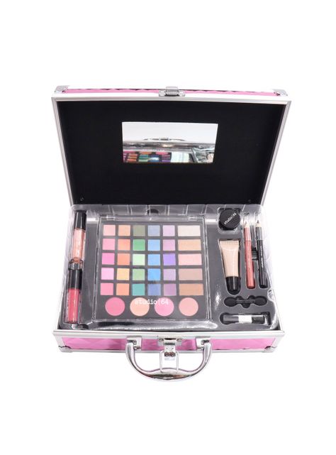 Maleta maquillaje sombra primer gloss delineador espejo-4