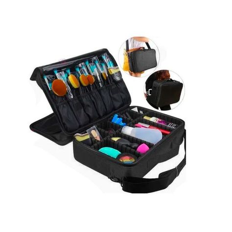 Maleta maquillaje portátil cosmetológica negra -1