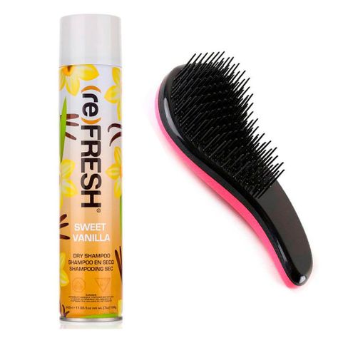 Kit shampoo seco sweet vainilla Refresh + cepillo desenredante-0