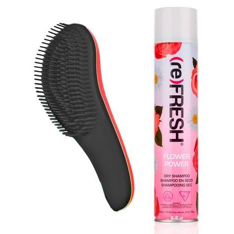 Kit Shampoo seco Refresh Flores sin enjuague 342ml + Cepillo desenredante-0
