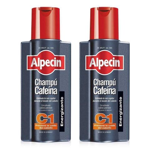 Kit 2 Shampoo Anti caída calvicie cafeína Alpecin Alemán C1-0