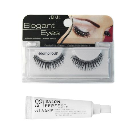 Pestañas postizas cortina GLAMOROUS + pegamento Salon Perfect-0