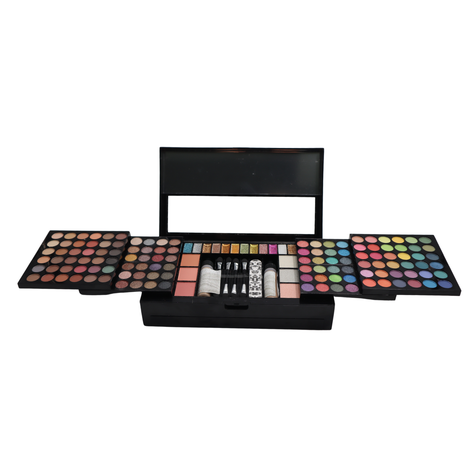 Paleta maquillaje grande sombras labial rubor + set brochas-1