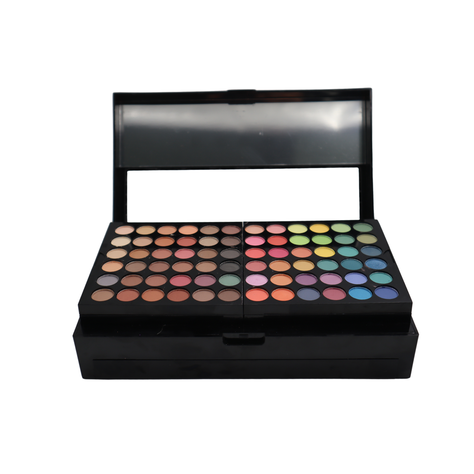 Paleta maquillaje grande sombras labial rubor + set brochas-4