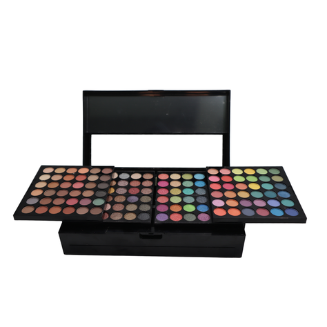 Paleta maquillaje grande sombras labial rubor + set brochas-5