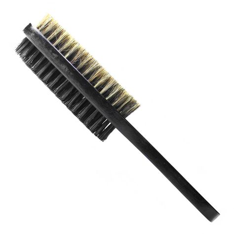 Cepillo barbería doble pelo y barba mango madera 1 pieza-1