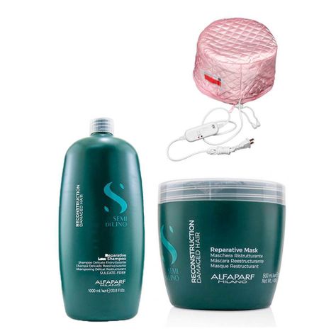 Kit Shampoo y mask reconstrucción Alfaparf Gorro-0